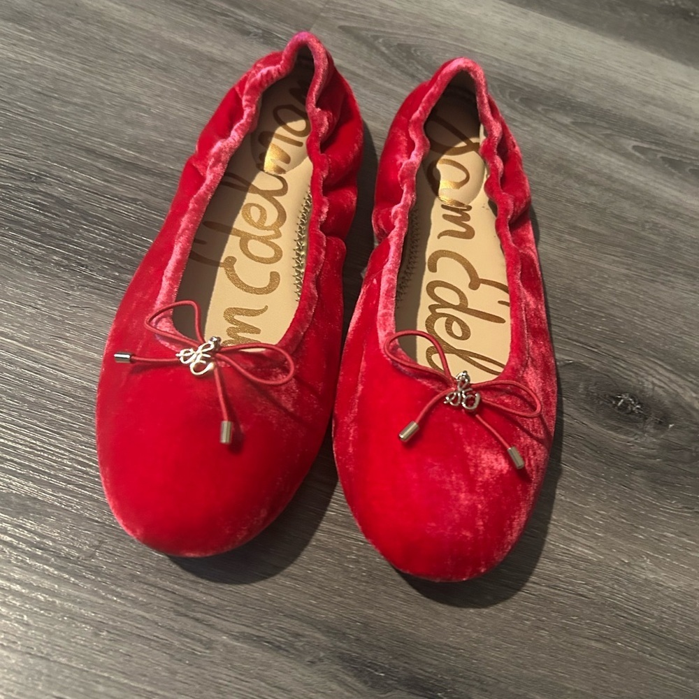 Sam Edelman Crimson Velvet Flats